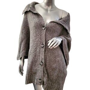 Caslon Knit Dolman Sleeve Button-Up Sweater